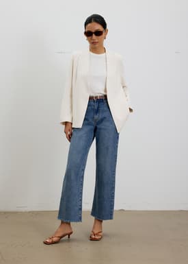 RuchedReady® Moira Belted Collarless Blazer