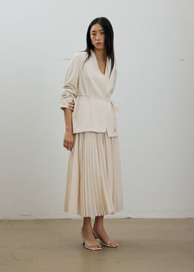 RuchedReady® Moira Belted Collarless Blazer