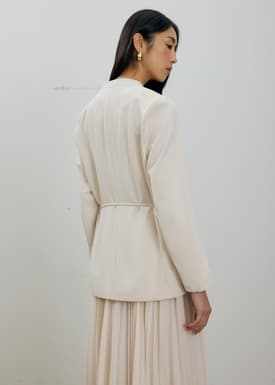 RuchedReady® Moira Belted Collarless Blazer