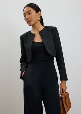RuchedReady® Fumiko Ribbon Tweed Crop Jacket