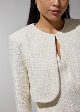 RuchedReady® Fumiko Ribbon Tweed Crop Jacket