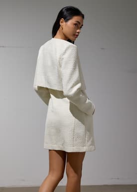 RuchedReady® Fumiko Ribbon Tweed Crop Jacket