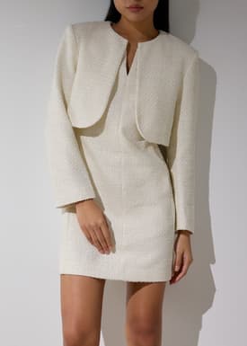 RuchedReady® Fumiko Ribbon Tweed Crop Jacket