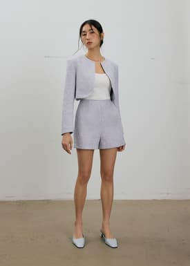 RuchedReady® Fumiko Ribbon Tweed Crop Jacket