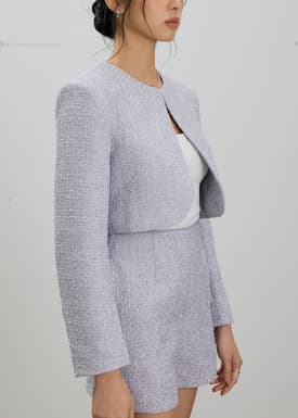 RuchedReady® Fumiko Ribbon Tweed Crop Jacket