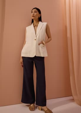 Noa Relaxed Textured Shoulder Padded Vest