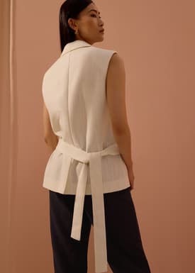 Noa Relaxed Textured Shoulder Padded Vest
