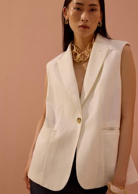 Noa Relaxed Textured Shoulder Padded Vest