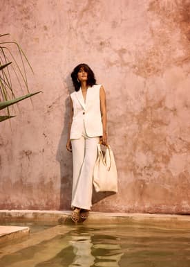 Noa Relaxed Textured Shoulder Padded Vest