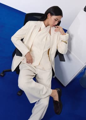 RuchedReady® Rachel Pinstripe Adjustable Waist Blazer