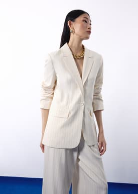 RuchedReady® Rachel Pinstripe Adjustable Waist Blazer