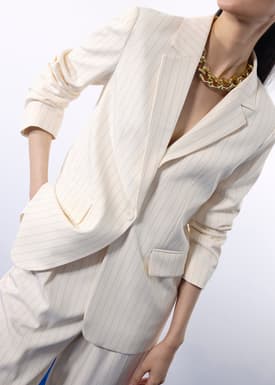 RuchedReady® Rachel Pinstripe Adjustable Waist Blazer