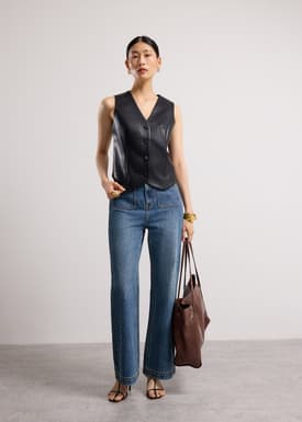 Kali Vegan Leather V-neck Vest