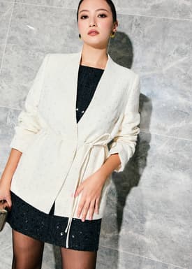 RuchedReady® Moira Relaxed Sequin Tweed Blazer