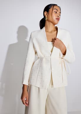 RuchedReady® Moira Relaxed Sequin Tweed Blazer