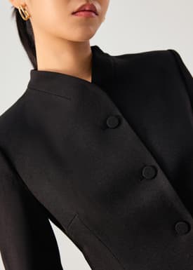 RuchedReady® Yue Mandarin Collar Cinched Jacket