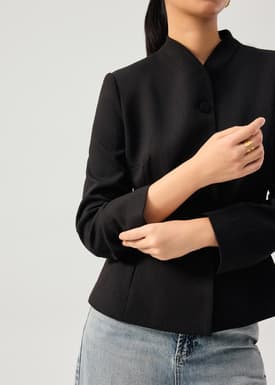RuchedReady® Yue Mandarin Collar Cinched Jacket