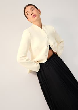 RuchedReady® Yue Mandarin Collar Cinched Jacket