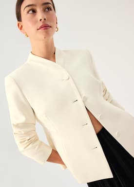 RuchedReady® Yue Mandarin Collar Cinched Jacket