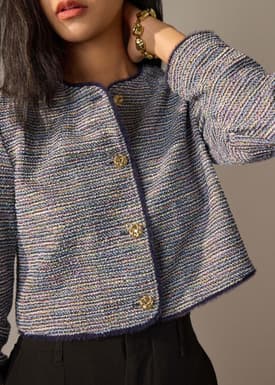 Sae RuchedReady® Stretch Tweed Boxy Jacket