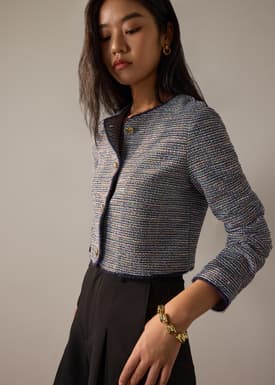 Sae RuchedReady® Stretch Tweed Boxy Jacket