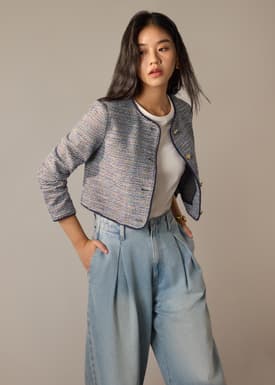 Sae RuchedReady® Stretch Tweed Boxy Jacket