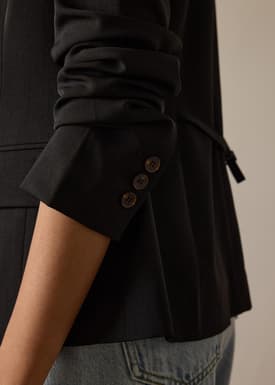 RuchedReady® Bianca Melange Peplum Blazer