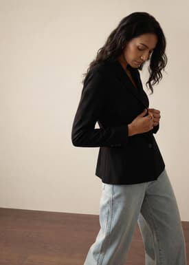 RuchedReady® Bianca Melange Peplum Blazer