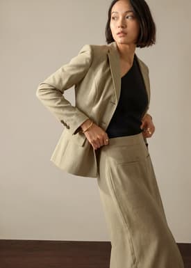 RuchedReady® Bianca Melange Peplum Blazer