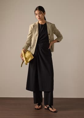 RuchedReady® Bianca Melange Peplum Blazer