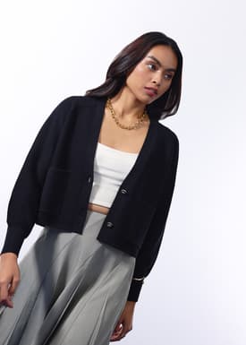 Priya Relaxed Classic Knit V-neck Cardigan