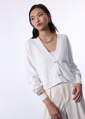 Priya Relaxed Classic Knit V-neck Cardigan