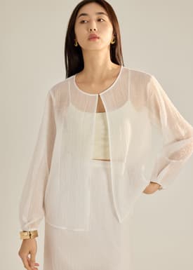 Viv RuchedReady® Sheer Textured Cardigan