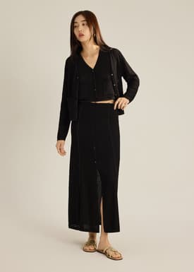 Trina Waffle Knit Boxy Cardigan