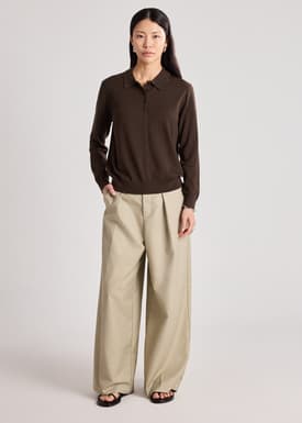 Lyocell Knit Polo Top