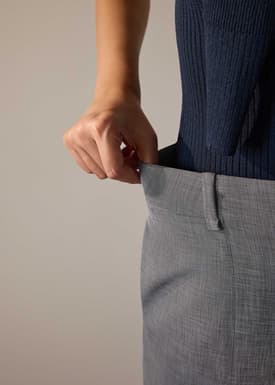 Leggy™ Pia Adjustable Hem Elastic Melange Straight Leg Pants