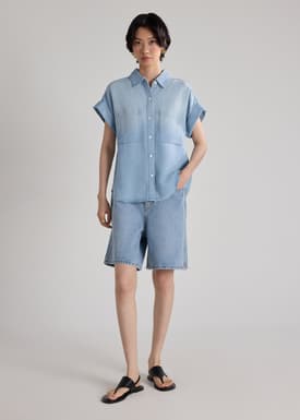 Winnie Lyocell Chambray Relaxed Pocket Shirt