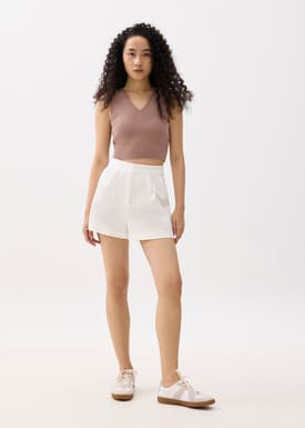 Sree Knit V-neck Crop Top