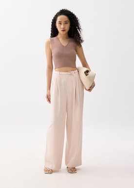 Sree Knit V-neck Crop Top