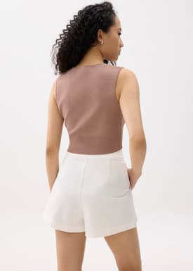 Sree Knit V-neck Crop Top