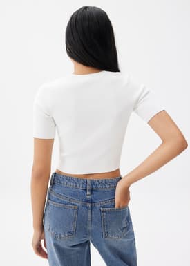 Kyle Knit Round Neck Crop Top