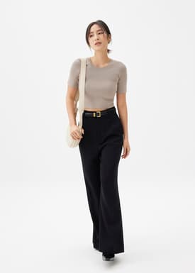 Kyle Knit Round Neck Crop Top