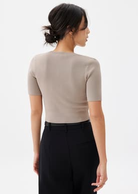 Kyle Knit Round Neck Crop Top