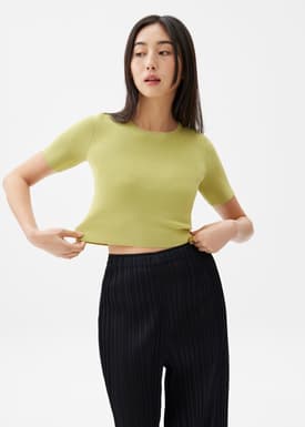 Kyle Knit Round Neck Crop Top
