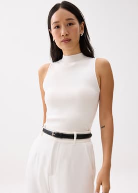 Monika High Neck Knit Tank Top