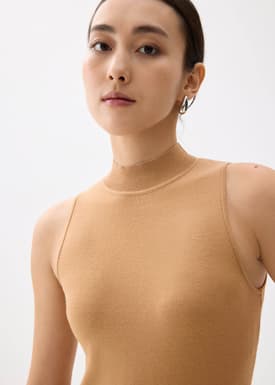 Monika High Neck Knit Tank Top