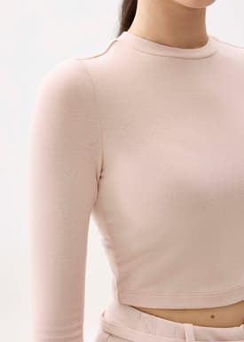 Mason Crop Crew Neck Long Sleeve Top