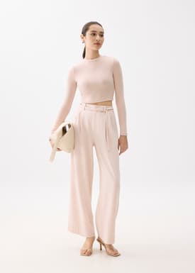 Mason Crop Crew Neck Long Sleeve Top