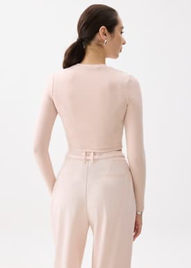 Mason Crop Crew Neck Long Sleeve Top