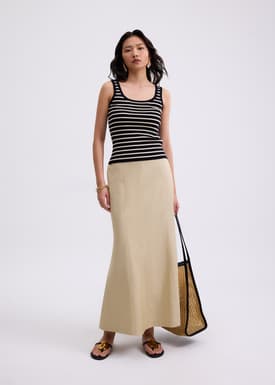 Katya Ribbed Knit Square Neck Tank Top